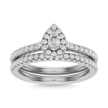 Diamond 3/4 Ct.Tw. Pear Cut Bridal Ring in 14K White Gold