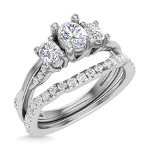 Diamond 1 Ct.Tw. Round Cut Bridal Ring in 14K White Gold