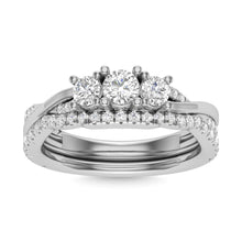 Diamond 1 Ct.Tw. Oval Cut Bridal Ring in 14K White Gold