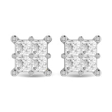 Diamond 1/3 Ct.Tw. Princess Cut Fashion Earrings in 14K White Gold