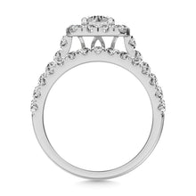 Diamond 2 ct tw Cushion Halo Bridal Ring in 14K White Gold