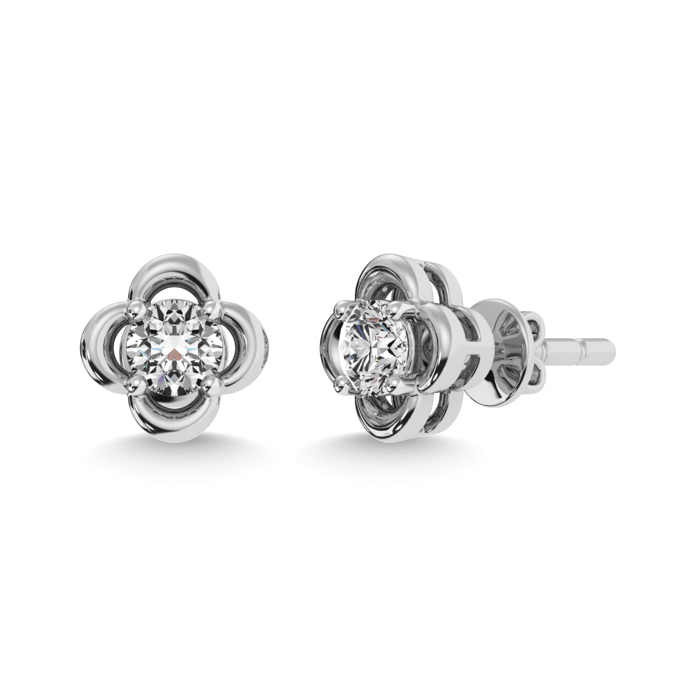 Diamond 1/4 ct tw Solitaire Stud Earrings in 14K White Gold
