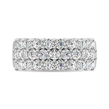 Diamond 3 ct tw Round Cut Three Row Ring in 14K White Gold