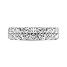Diamond 1 ct tw Round Cut Two Row Ring in 14K White Gold