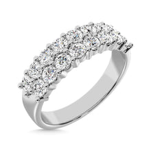 Diamond 1 ct tw Round Cut Two Row Ring in 14K White Gold