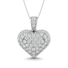 Diamond 2 ct tw Heart Pendant in 10K White Gold