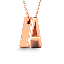 Diamond 1/8 Ct.Tw. Letter A Pendant in 14K Rose Gold