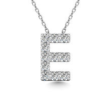 Diamond 1/10 Ct.Tw. Letter E Pendant in 14K White Gold