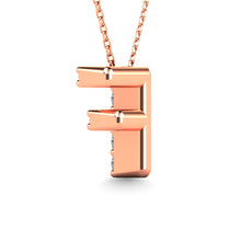 Diamond 1/10 Ct.Tw. Letter F Pendant in 14K Rose Gold