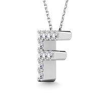 Diamond 1/10 Ct.Tw. Letter F Pendant in 14K White Gold