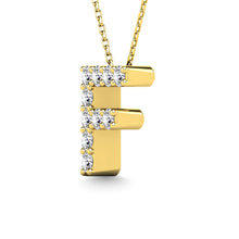 Diamond 1/10 Ct.Tw. Letter F Pendant in 14K Yellow Gold