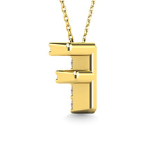 Diamond 1/10 Ct.Tw. Letter F Pendant in 14K Yellow Gold