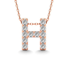 Diamond 1/8 Ct.Tw. Letter H Pendant in 14K Rose Gold
