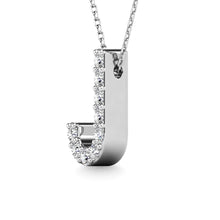 Diamond 1/10 Ct.Tw. Letter J Pendant in 14K White Gold