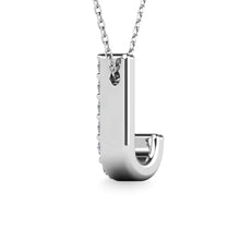 Diamond 1/10 Ct.Tw. Letter J Pendant in 14K White Gold