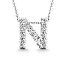 Diamond 1/6 Ct.Tw. Letter N Pendant in 14K White Gold