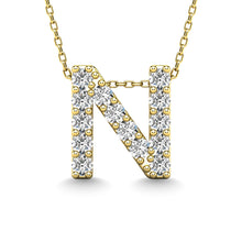 Diamond 1/6 Ct.Tw. Letter N Pendant in 14K Yellow Gold