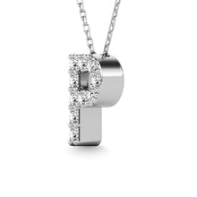Diamond 1/10 Ct.Tw. Letter P Pendant in 14K White Gold