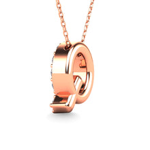 Diamond 1/6 Ct.Tw. Letter Q Pendant in 14K Rose Gold