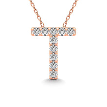 Diamond 1/10 Ct.Tw. Letter T Pendant in 14K Rose Gold