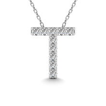 Diamond 1/10 Ct.Tw. Letter T Pendant in 14K White Gold