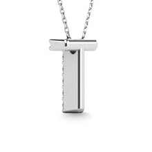 Diamond 1/10 Ct.Tw. Letter T Pendant in 14K White Gold