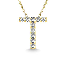 Diamond 1/10 Ct.Tw. Letter T Pendant in 14K Yellow Gold