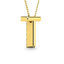 Diamond 1/10 Ct.Tw. Letter T Pendant in 14K Yellow Gold