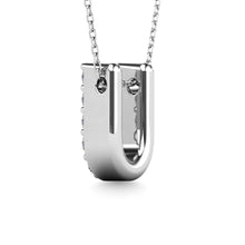 Diamond 1/10 Ct.Tw. Letter U Pendant in 14K White Gold