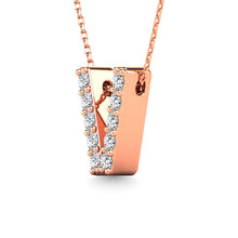 Diamond 1/10 Ct.Tw. Letter V Pendant in 14K Rose Gold