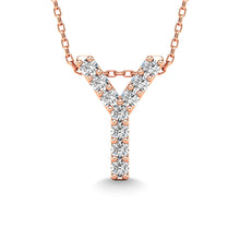 Diamond 1/10 Ct.Tw. Letter Y Pendant in 14K Rose Gold