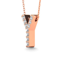 Diamond 1/10 Ct.Tw. Letter Y Pendant in 14K Rose Gold