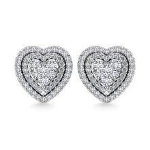 Diamond 7/8 Ct.Tw. Heart Earrings in 14K White Gold
