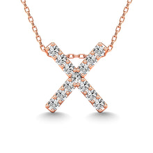 Diamond 1/8 Ct.Tw. Letter X Pendant in 14K Rose Gold