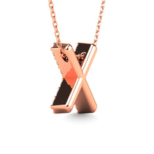 Diamond 1/8 Ct.Tw. Letter X Pendant in 14K Rose Gold
