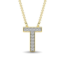Diamond 1/20 Ct.Tw. Letter T Pendant in 10K Yellow Gold