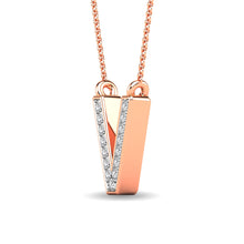 Diamond 1/20 Ct.Tw. Letter V Pendant in 10K Rose Gold