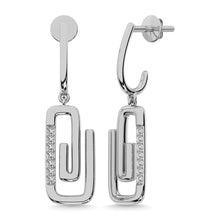Diamond 1/10 Ct.Tw. Paper Clip Earrings in 925 Silver