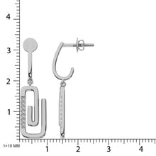 Diamond 1/10 Ct.Tw. Paper Clip Earrings in 925 Silver