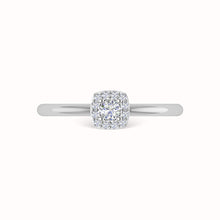 Diamond 1/3 Ct.Tw. Round and Cushion Cut Engagement Ring in 14K White Gold