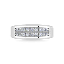 Diamond 1/2 Ct.Tw.Mens Wedding Band in 10K White Gold