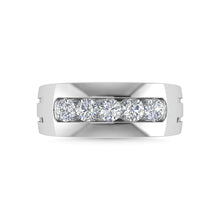 Diamond 1 Ct.Tw.Mens Wedding Band in 10K White Gold
