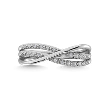 Diamond 1/20 Ct.Tw. Cross Over Ring in Sterling Silver