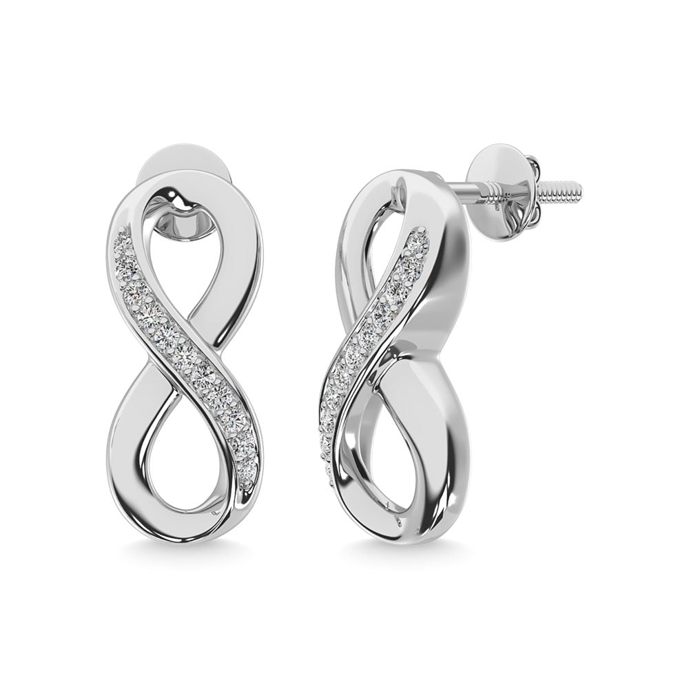 Diamond 1/20 Ct.Tw. Infinity Earrings in Sterling Silver