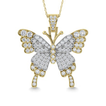 Diamond  1 Ct.Tw. Butterfly Pendant in 10K Two Tone