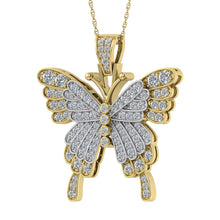 Diamond  1 Ct.Tw. Butterfly Pendant in 10K Two Tone
