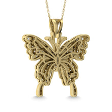 Diamond  1 Ct.Tw. Butterfly Pendant in 10K Two Tone