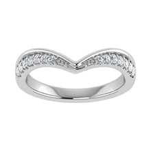 14K White Gold 1/10 Ct.Tw. Diamond Chevron Band