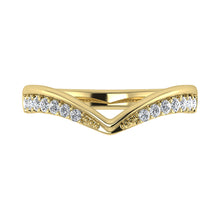 14K Yellow Gold 1/10 Ct.Tw. Diamond Chevron Band