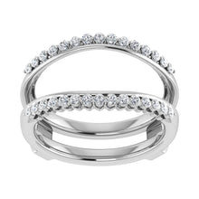 14K White Gold 1/2 Ct.Tw. Diamond Chevron Guard Ring